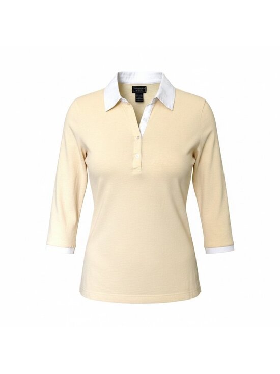 Abercrombie & Fitch Tops - Abercrombie & Fitch Women’s Size L Polo Shirt Yellow Cotton Long Sleeves Y2K